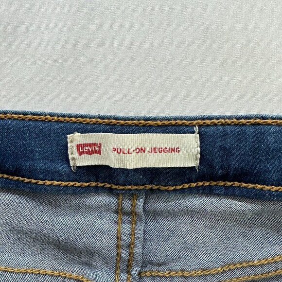 Levis Jeans Youth Girls Sz 14 Pull On Jegging Mid-rise Stretch Medium Wash Blue - Picture 11 of 11